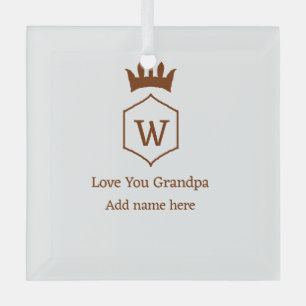 Adorno De Cristal Te quiero abuelo corona agregar nombre detalles ma