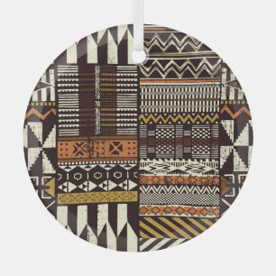 Adorno De Cristal tela tribal africana, vintage abstracto.