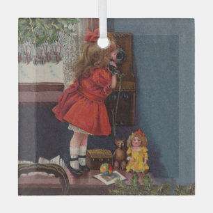 Adorno De Cristal Teléfono de Navidades antiguos de moda