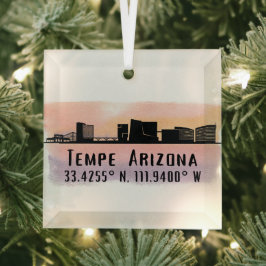 Adorno De Cristal Tempe AZ City Skyline Latitude y longitud