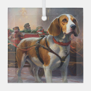 Adorno De Cristal Temporada Navideña del Beagle