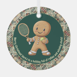 Adorno De Cristal Tenis de pan de jengibre Grand Slam 🎾 texto 🎄 pe
