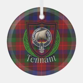Adorno De Cristal Tennant Scottish Clan Tartan & Crest