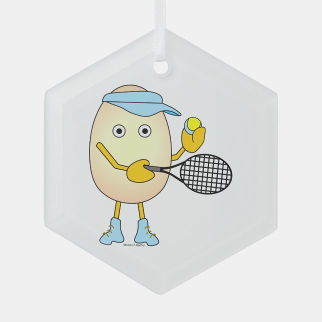 Adorno De Cristal Tennis Egghead (Anverso)