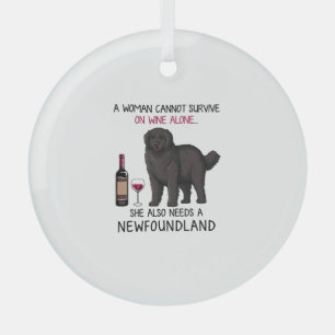 Adorno De Cristal Terranova y vino Perro gracioso