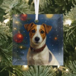 Adorno De Cristal Terrier Jack Russell 