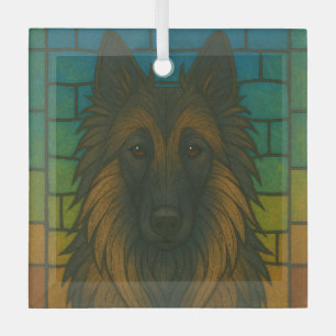 Adorno De Cristal Tervuren belga "Vidrio Manchado"