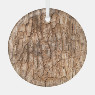 Adorno De Cristal Textura de corteza de árbol, fondo de madera natur