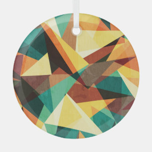 Adorno De Cristal Textura de efecto de madera de triángulo de color
