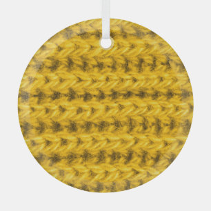 Adorno De Cristal Textura de lana de punto amarillo vibrante
