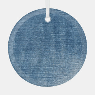 Adorno De Cristal Textura de los vaqueros de denim azul de cierre