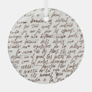 Adorno De Cristal Textura de manuscrito de tinta marrón retro
