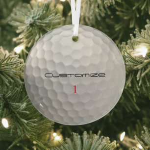 Adorno De Cristal Textura de pelota de golf blanca con hoyuelos Nomb