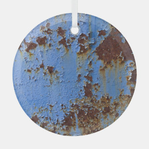 Adorno De Cristal textura de pintura metalizado y azul.