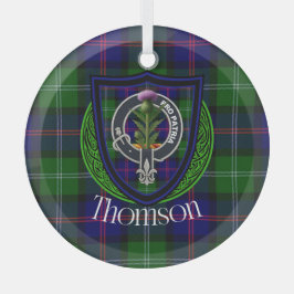 Adorno De Cristal Thomson Scottish Clan Tartan & Crest