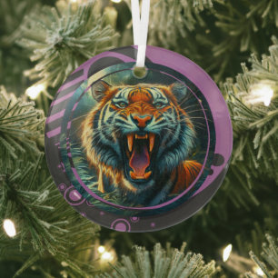 Adorno De Cristal Tigre ruidoso