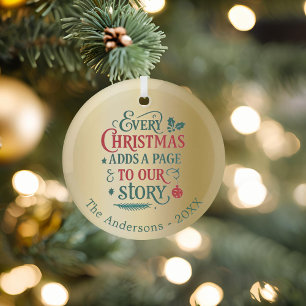 Adorno De Cristal Tipografía de nuestra historia de Navidad en oro