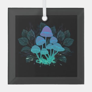 Adorno De Cristal Toadstools en Bushes