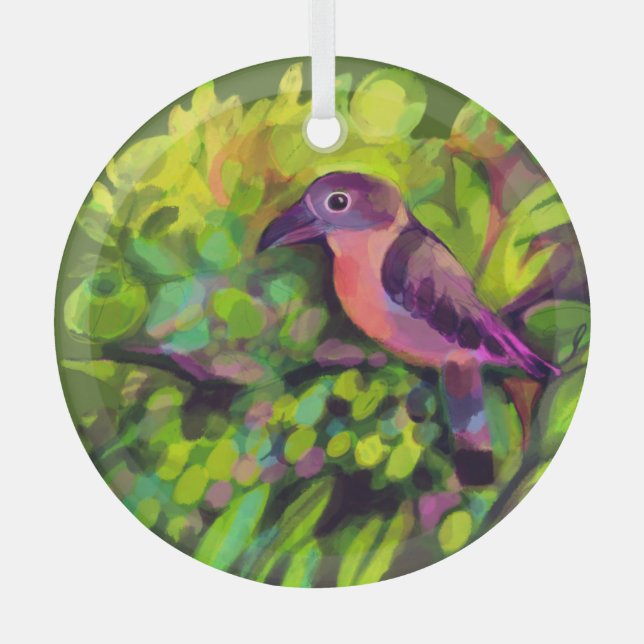 Adorno De Cristal Toucanato rosa (Anverso)