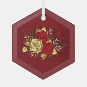 Adorno De Cristal Tres Rosas Joyas