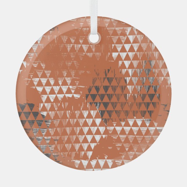 Adorno De Cristal Triangles Seamless: Fondo Naranja (Anverso)