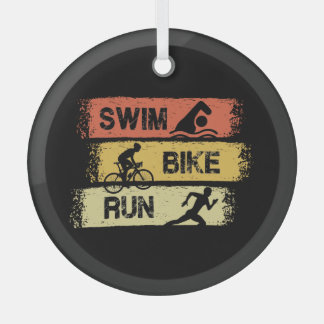 Adorno De Cristal Triatlón - Huida en bicicleta de natación
