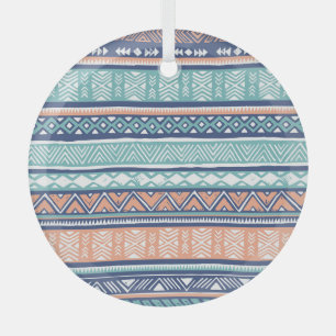 Adorno De Cristal Tribual Pastel Navajo: patrón sin costuras.