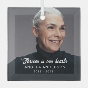Adorno De Cristal Tributo conmemorativo personalizado de foto funera