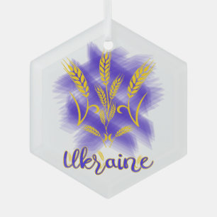 Adorno De Cristal tridente ucraniano hecho de espiga de trigo