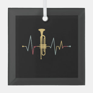 Adorno De Cristal Trumpet Heartbeat