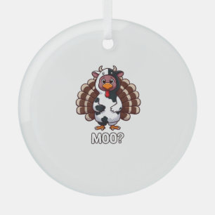 Adorno De Cristal Turquía En Vacas, Moo Gracioso Día De Gracias _2_1