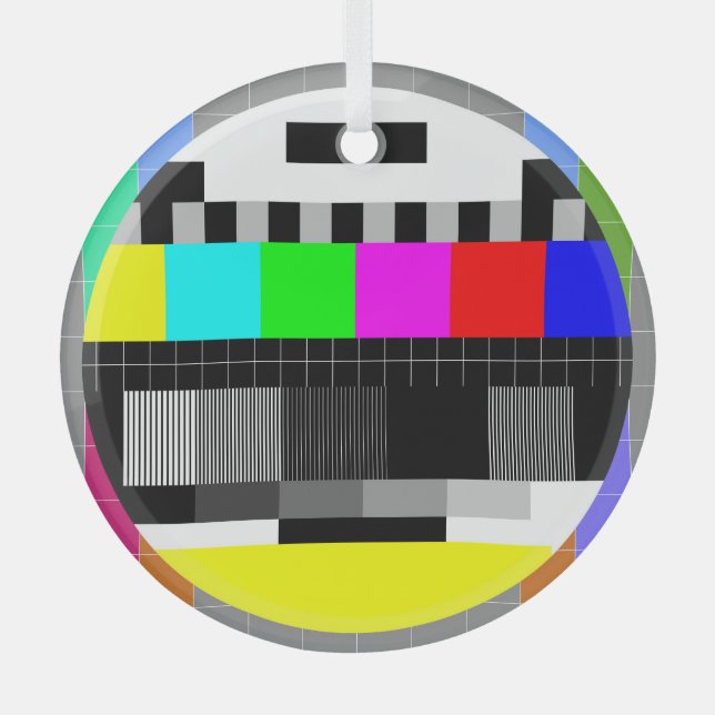 Adorno De Cristal TV retro sin ilustracion de señal. (Anverso)