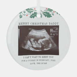 Adorno De Cristal Ultrasonido de Embarazo para Feliz Navidad Papá