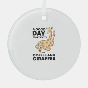 Adorno De Cristal Un buen día empieza con café y regalo de jirafa gr