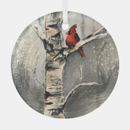 Adorno De Cristal Un cardenal en invierno