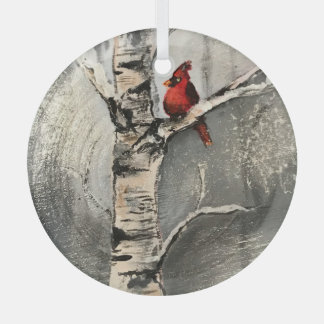 Adorno De Cristal Un cardenal en invierno