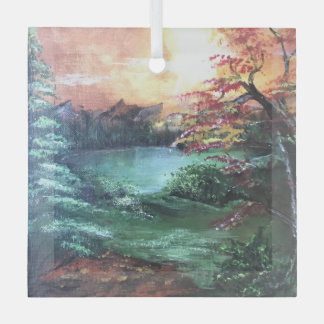 Adorno De Cristal Un pequeño color junto al lago