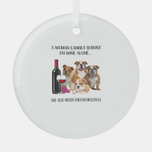 Adorno De Cristal Una Mujer No Puede Sobrevivir Solo Con El Vino En