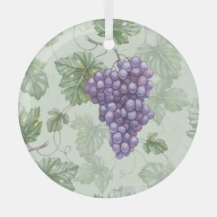 Adorno De Cristal Uvas Acuarela, Patrón de infiltración de fruta.