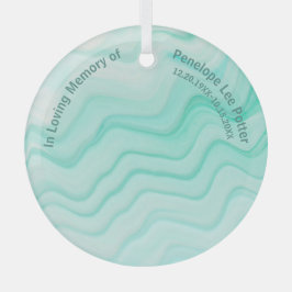 Adorno De Cristal V2 Aqua Sea Waves Memorial Keepsake Suncatcher
