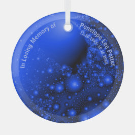 Adorno De Cristal V2 Cobalt Blue Fractal Memorial Suncatcher