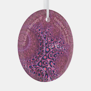 Adorno De Cristal V2 Octopus rosa Fractal Memorial Suncatcher