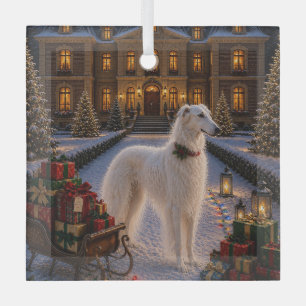 Adorno De Cristal Vacaciones Borzoi