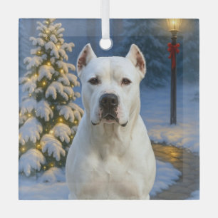 Adorno De Cristal Vacaciones de Dogo Argentino