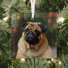 Adorno De Cristal Vacaciones de Pug 