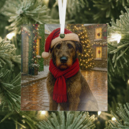 Adorno De Cristal Vacaciones del Irish Wolfhound 