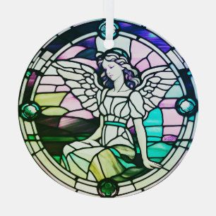 Adorno De Cristal Ventanilla de vidrio con manchas de ángel multicol