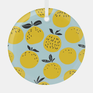 Adorno De Cristal Verano de los naranjas: Frutísimo patrón de cosech