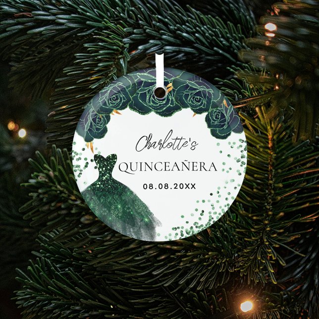 Adorno De Cristal Vestido verde esmeralda quinceanera (Subido por el creador)