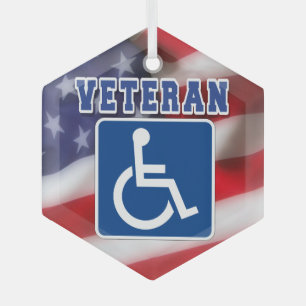 Adorno De Cristal Veteranos discapacitados de los Estados Unidos